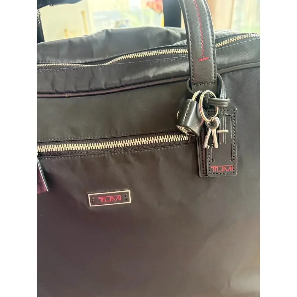 TUMI Classic Travel Weekender Carry On Black Nylon Leather Trim - 48724D